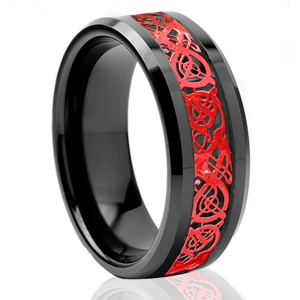 black-red-8mm-tungsten-wedding-ring-engagement-band-viking-celtic-dragon-anniversary-rdk
